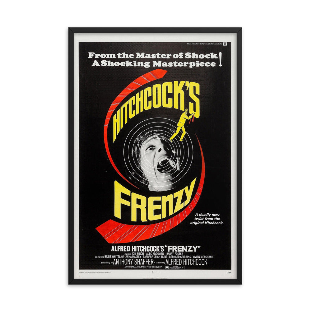 Frenzy (1972) Black Frame 12″×18″ Movie Poster