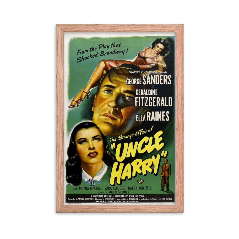 The Strange Affair of Uncle Harry (1945) Red Frame 12″×18″ Movie Poster