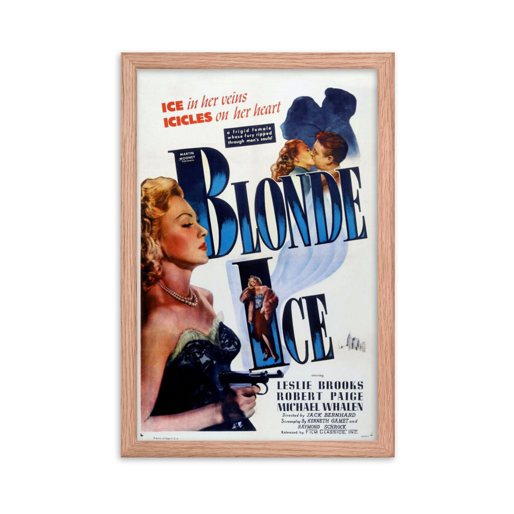 Blonde Ice (1948) Red Frame 12″×18″ Movie Poster