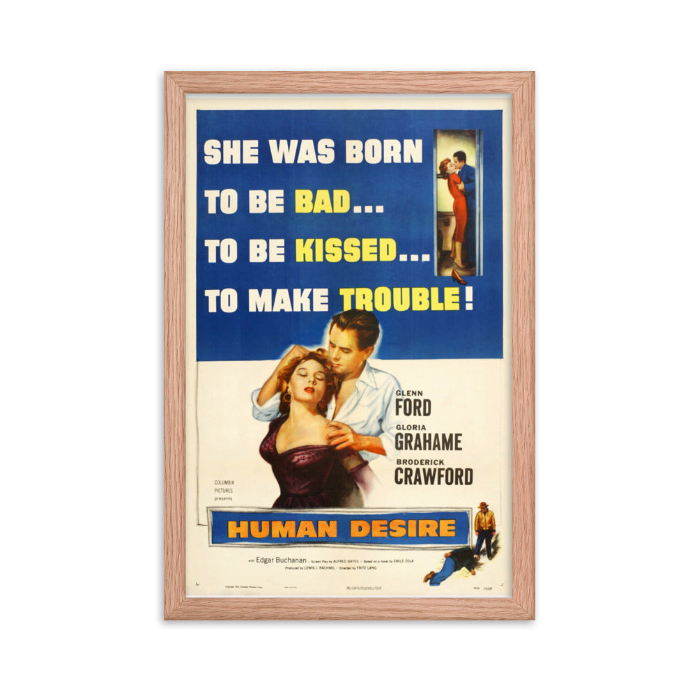 Human Desire (1954) Red Frame 12″×18″ Movie Poster