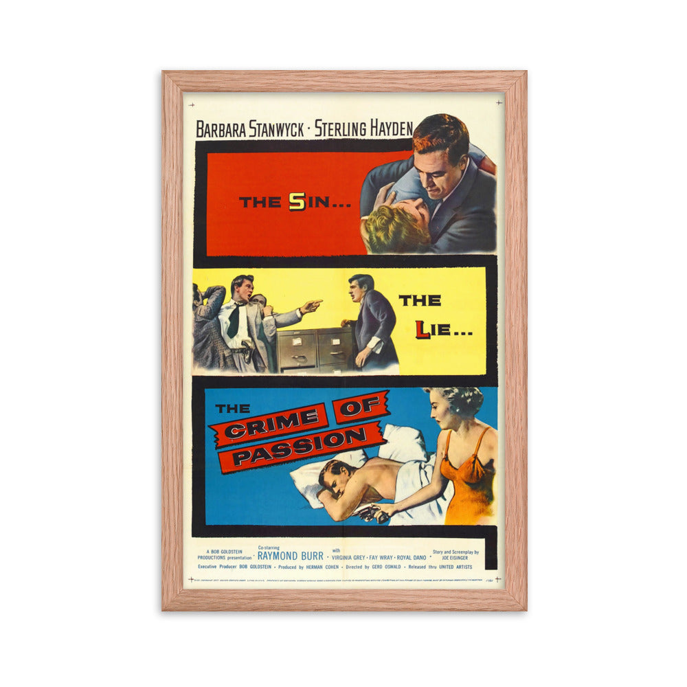Crime of Passion (1957) Red Frame 12″×18″ Movie Poster
