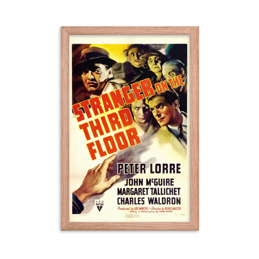 Stranger on the Third Floor (1940) Red Frame 12″×18″ Movie Poster