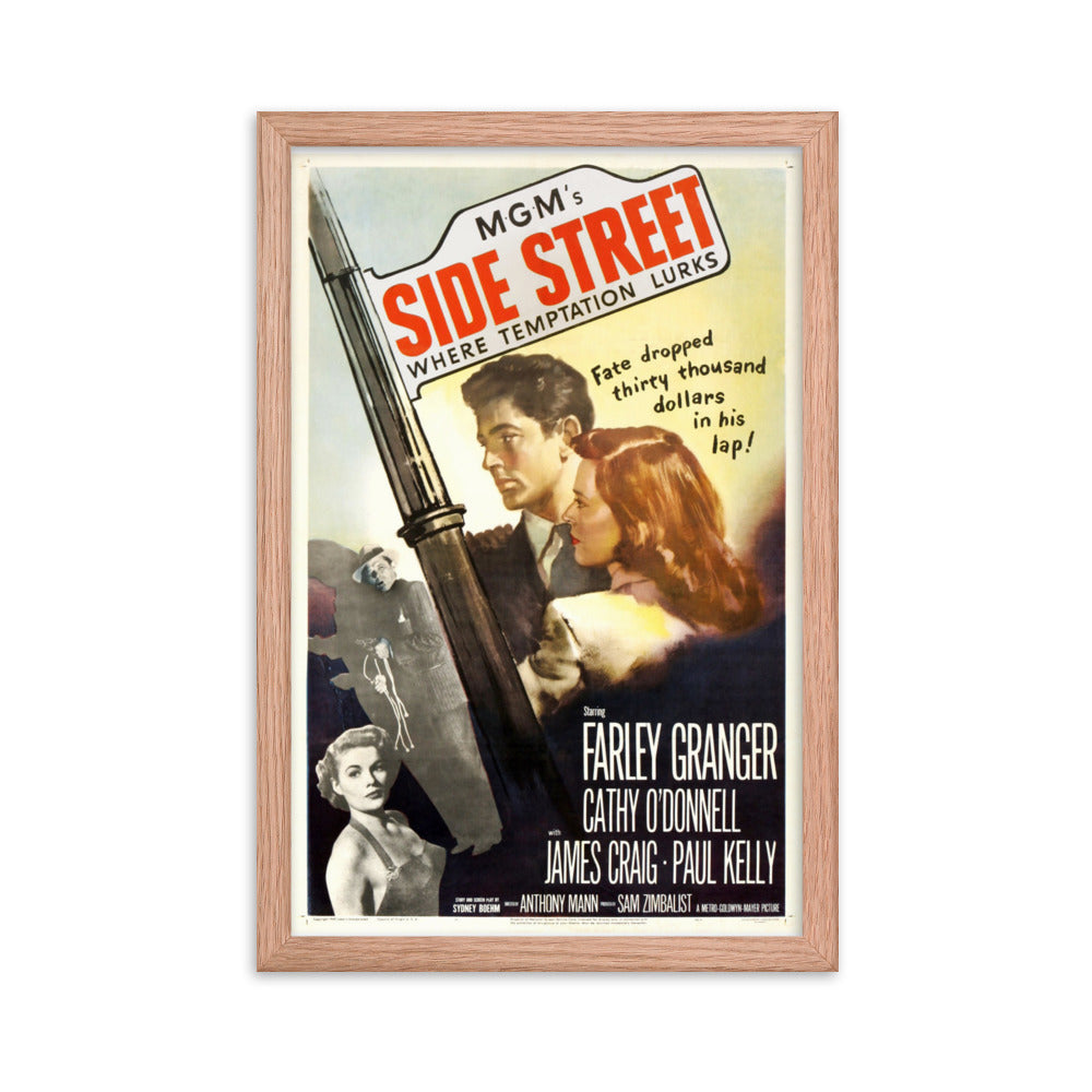 Side Street (1950) Red Frame 12″×18″ Movie Poster