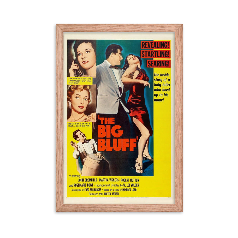 The Big Bluff (1955) Red Frame 12″×18″ Movie Poster