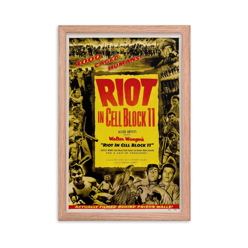 Riot in Cell Block 11 (1954) Red Frame 12″×18″ Movie Poster