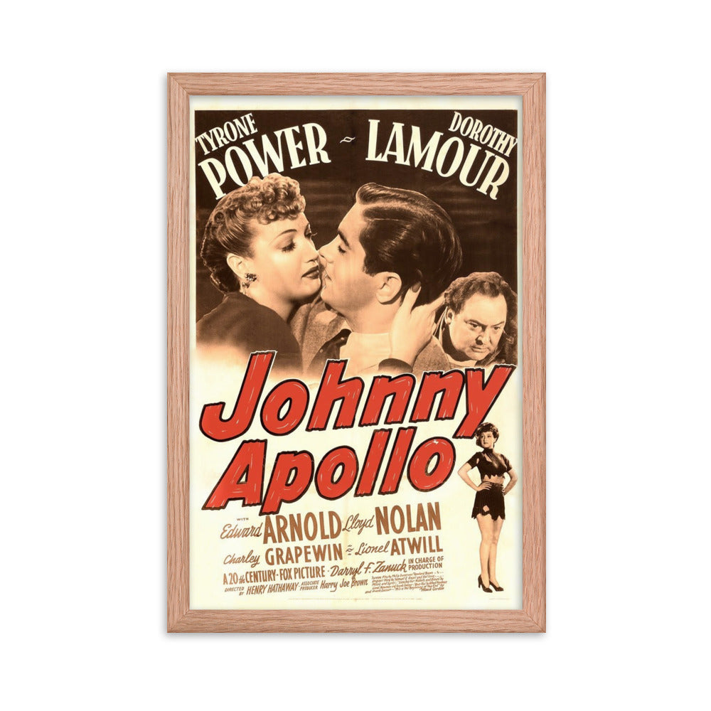 Johnny Apollo (1940) Red Frame 12″×18″ Movie Poster