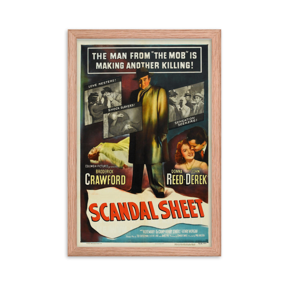 Scandal Sheet (1952) Red Frame 12″×18″ Movie Poster