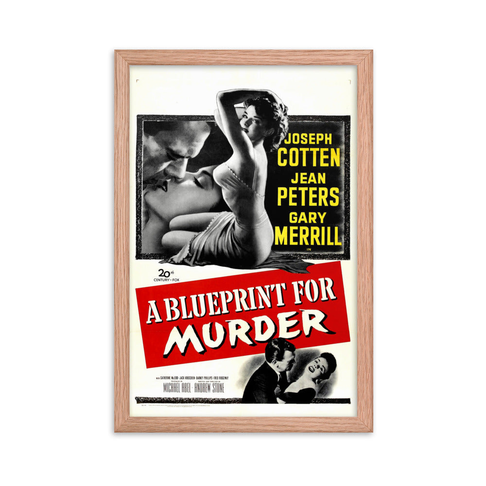 A Blueprint for Murder (1953) Red Frame 12″×18″ Movie Poster