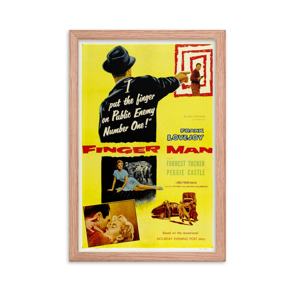 Finger Man (1955) Red Frame 12″×18″ Movie Poster