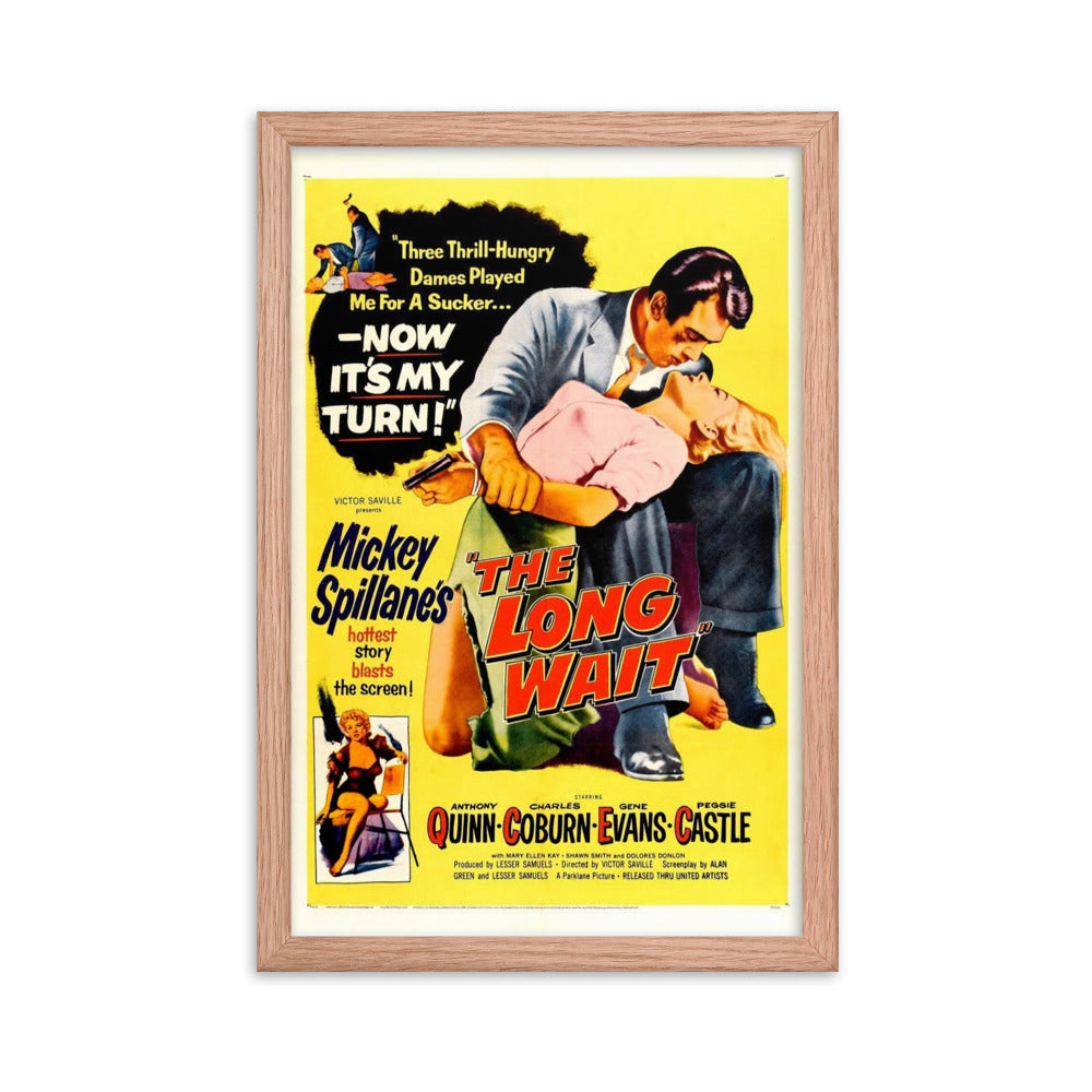 The Long Wait (1954) Red Frame 12″×18″ Movie Poster