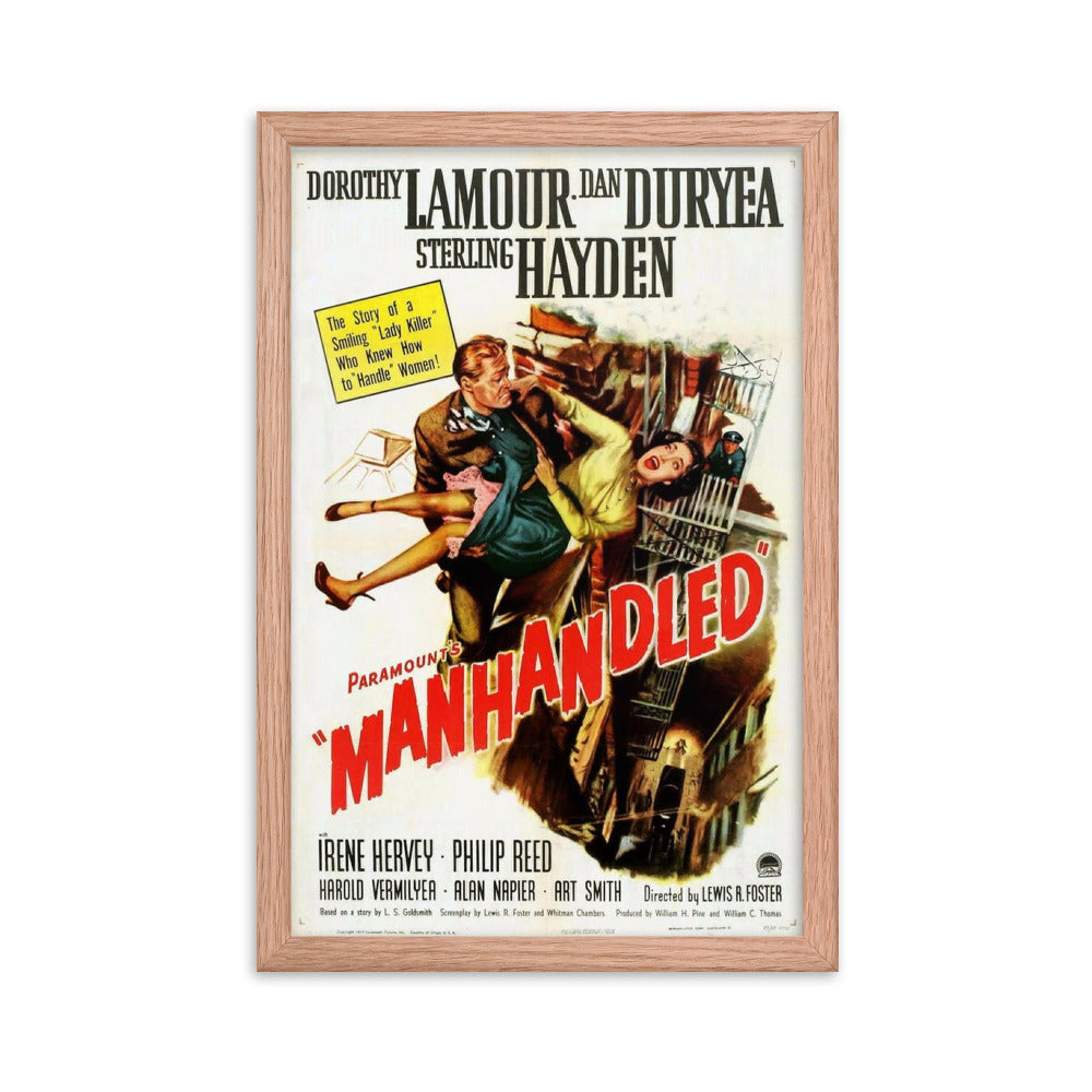 Manhandled (1949) Red Frame 12″×18″ Movie Poster