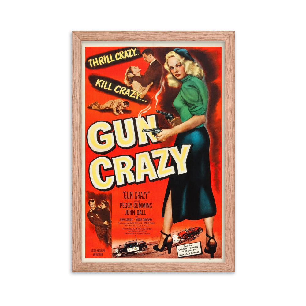 Gun Crazy (1950) Red Frame 12″×18″ Movie Poster