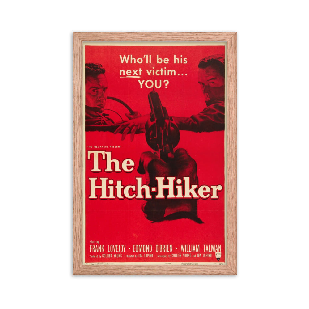 The Hitch-Hiker (1953) Red Frame 12″×18″ Movie Poster