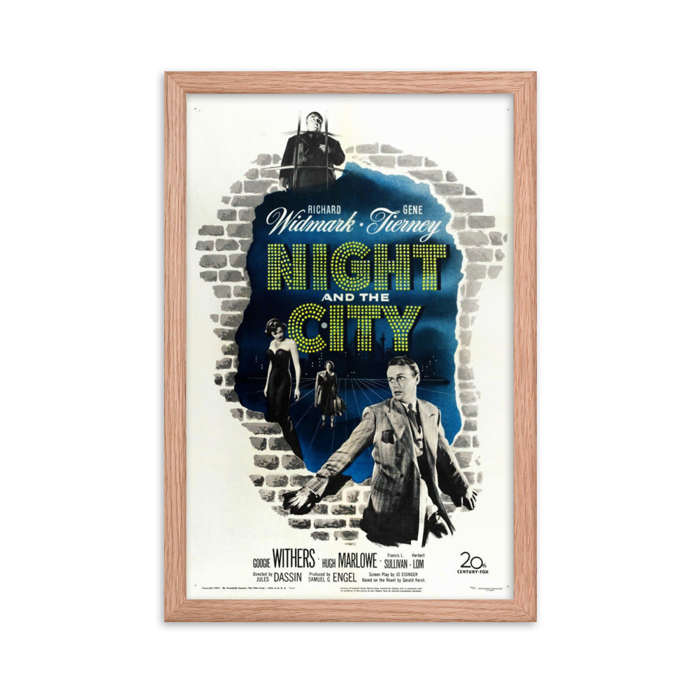 Night and the City (1950) Red Frame 12″×18″ Movie Poster
