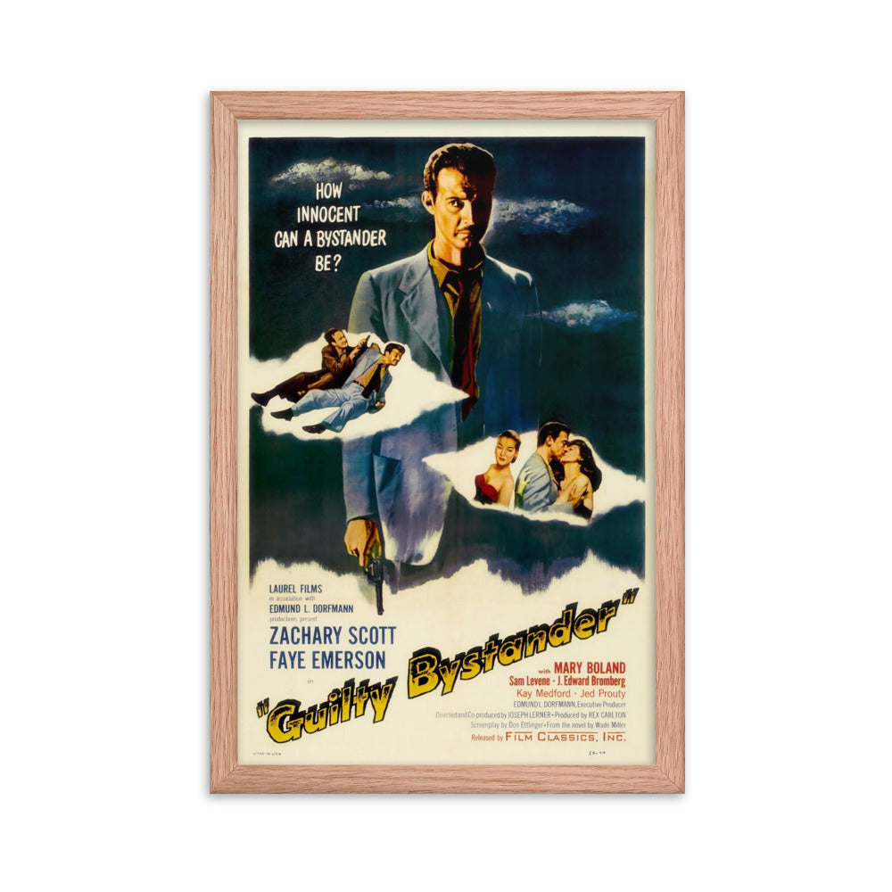 Guilty Bystander (1950) Red Frame 12″×18″ Movie Poster