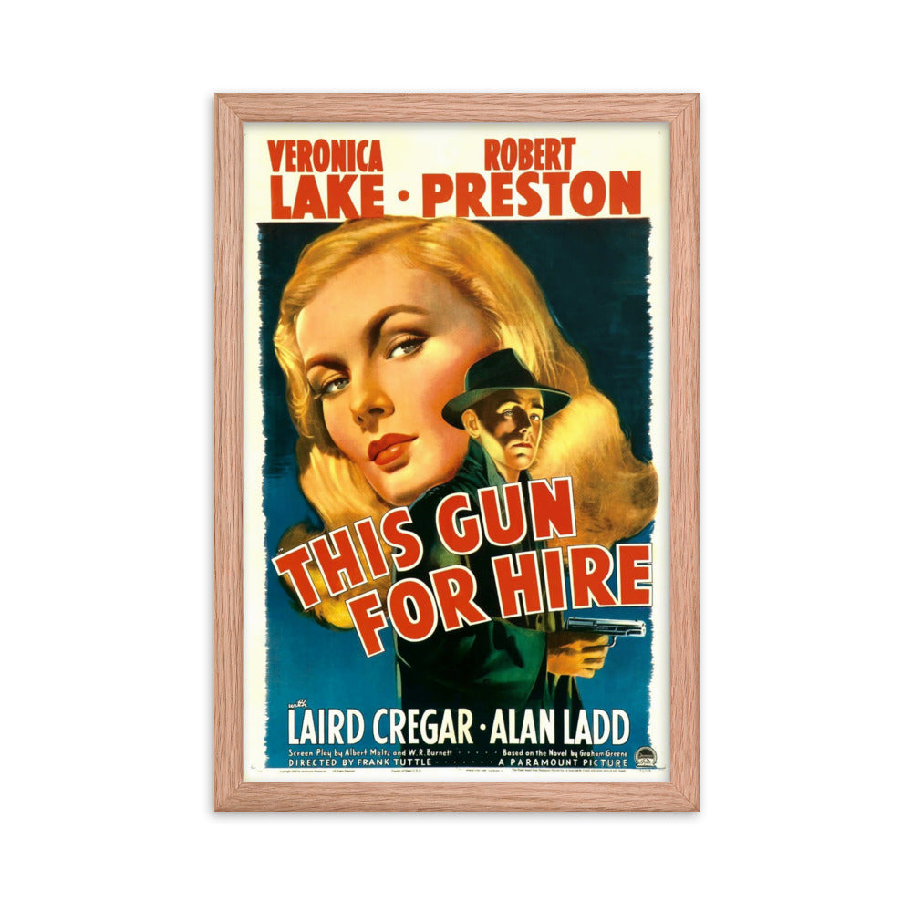 This Gun for Hire (1942) Red Frame 12″×18″ Movie Poster