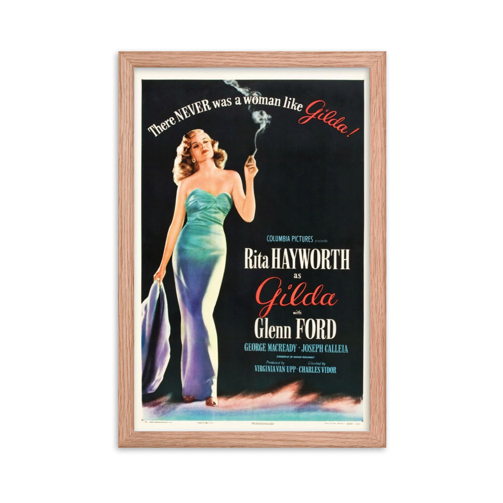 Gilda (1946) Red Frame 12″×18″ Movie Poster