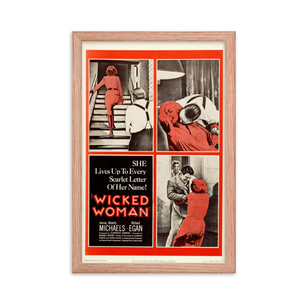 Wicked Woman (1953) Red Frame 12″×18″ Movie Poster