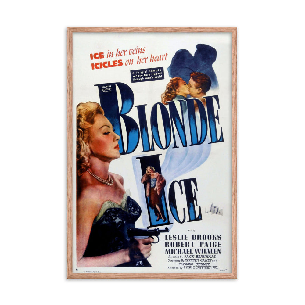 Blonde Ice (1948) Red Frame 24″×36″ Movie Poster