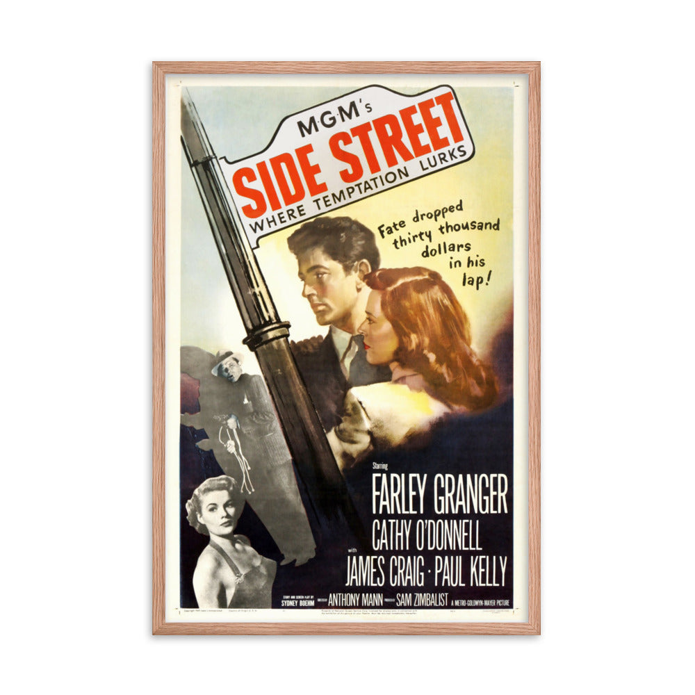 Side Street (1950) Red Frame 24″×36″ Movie Poster