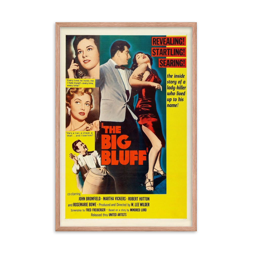 The Big Bluff (1955) Red Frame 24″×36″ Movie Poster