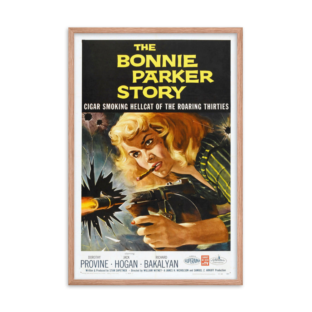 The Bonnie Parker Story (1958) Red Frame 24″×36″ Movie Poster