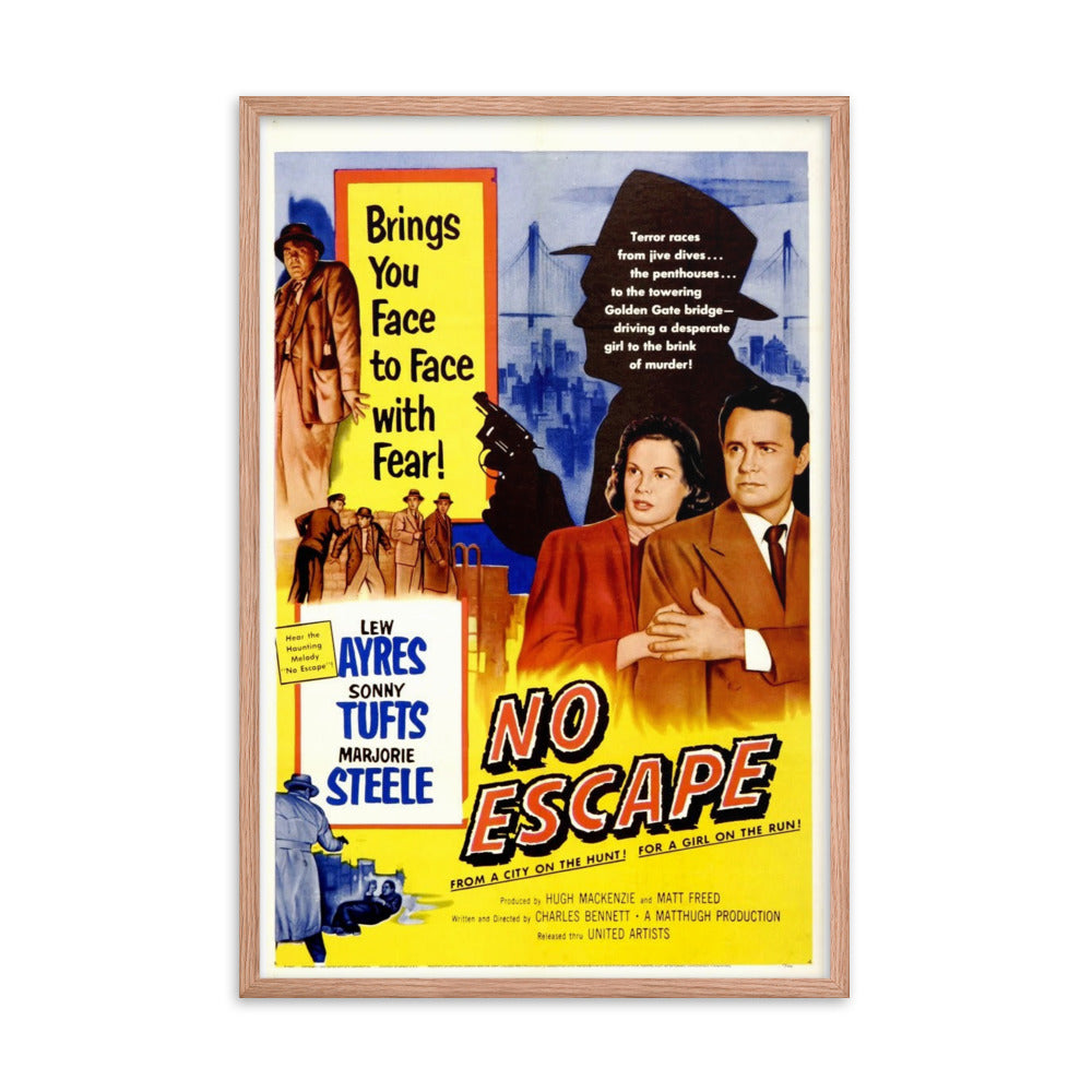 No Escape (1953) Red Frame 24″×36″ Movie Poster