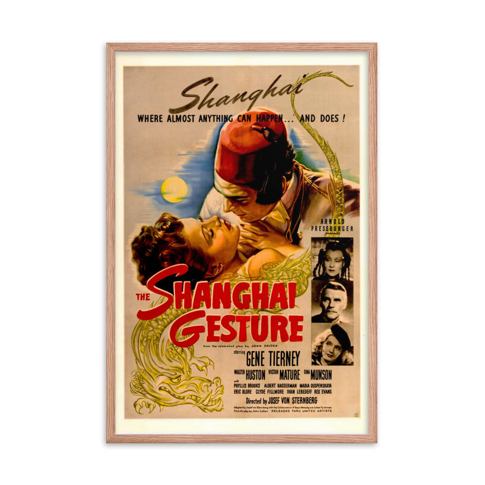 The Shanghai Gesture (1941) Red Frame 24″×36″ Movie Poster