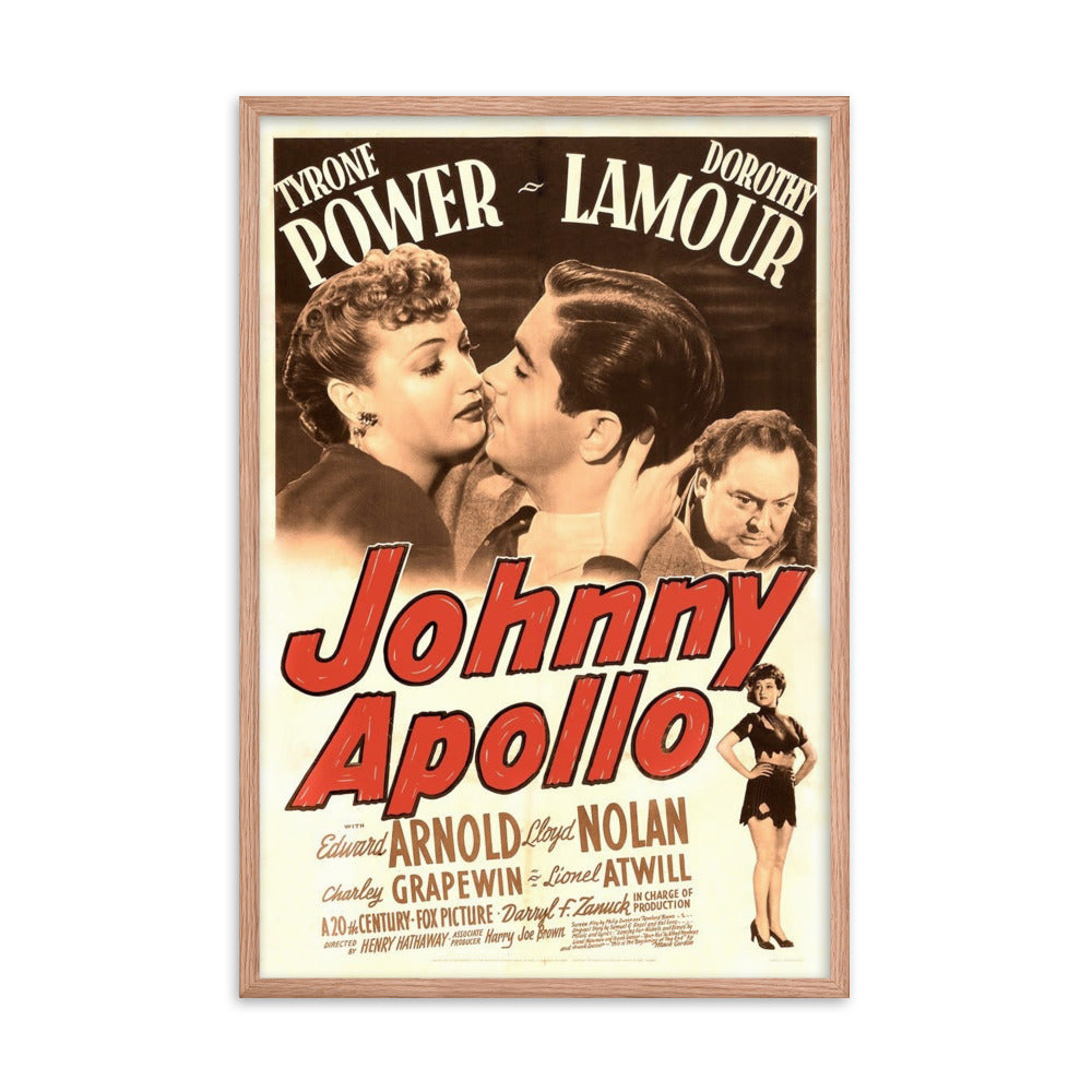 Johnny Apollo (1940) Red Frame 24″×36″ Movie Poster