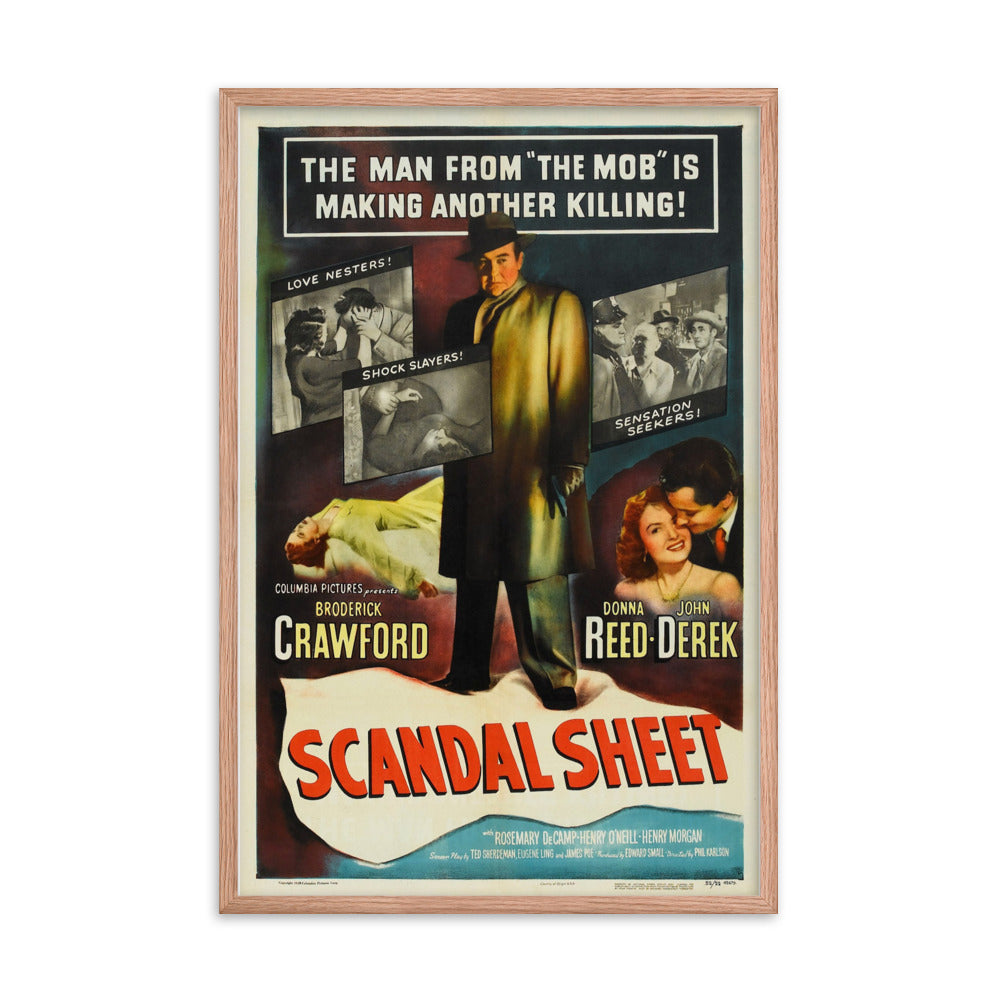 Scandal Sheet (1952) Red Frame 24″×36″ Movie Poster