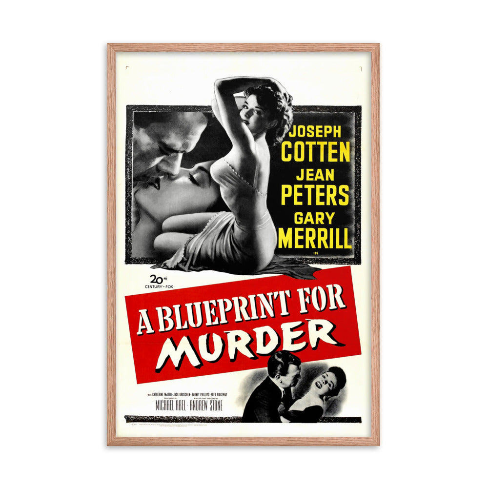 A Blueprint for Murder (1953) Red Frame 24″×36″ Movie Poster