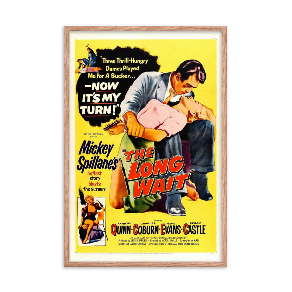 The Long Wait (1954) Red Frame 24″×36″ Movie Poster