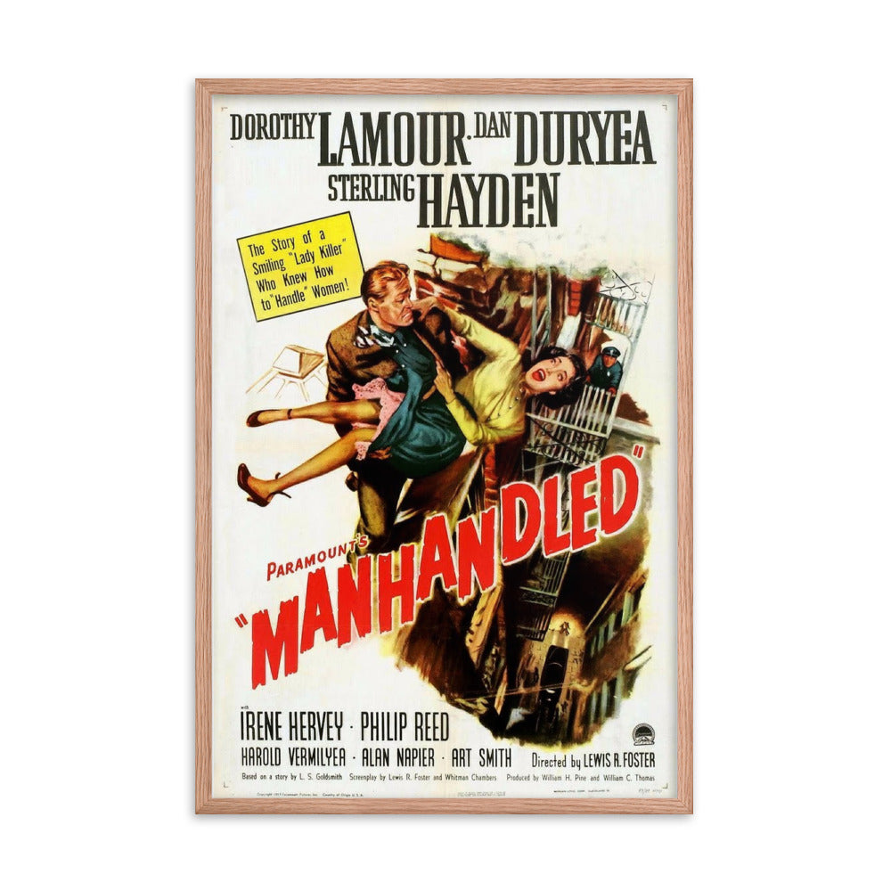 Manhandled (1949) Red Frame 24″×36″ Movie Poster