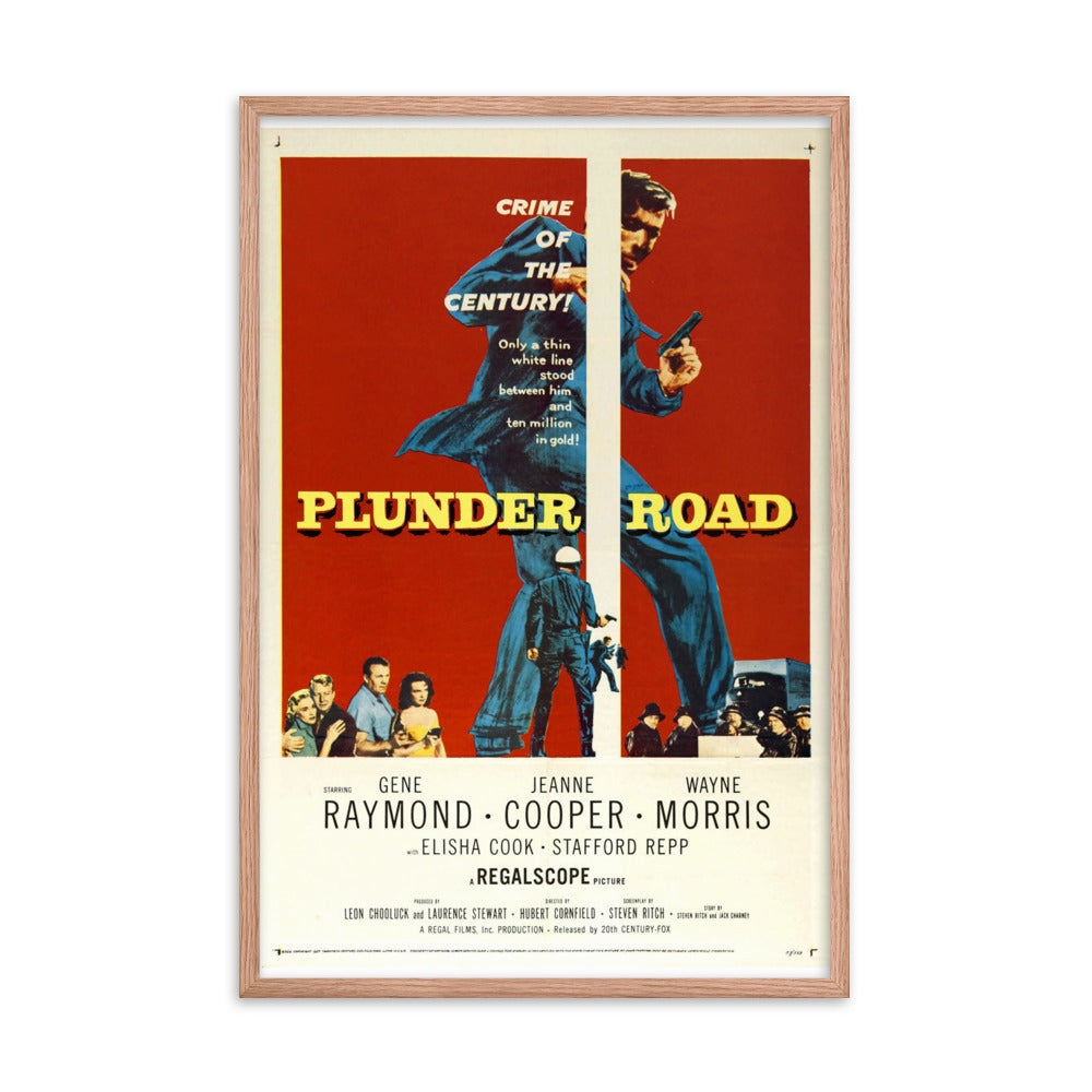 Plunder Road (1957) Red Frame 24″×36″ Movie Poster