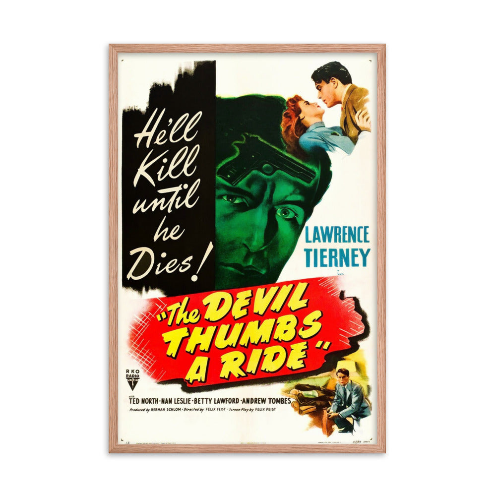 The Devil Thumbs a Ride (1947) Red Frame 24″×36″ Movie Poster