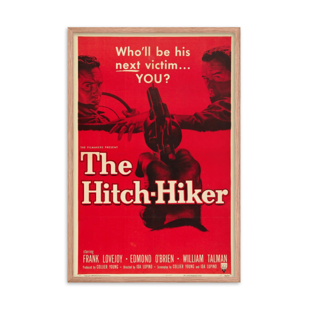 The Hitch-Hiker (1953) Red Frame 24″×36″ Movie Poster