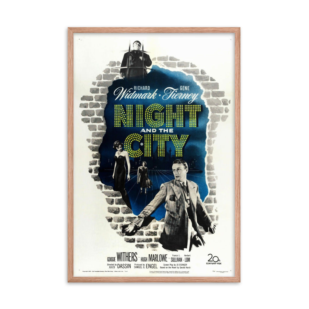 Night and the City (1950) Red Frame 24″×36″ Movie Poster