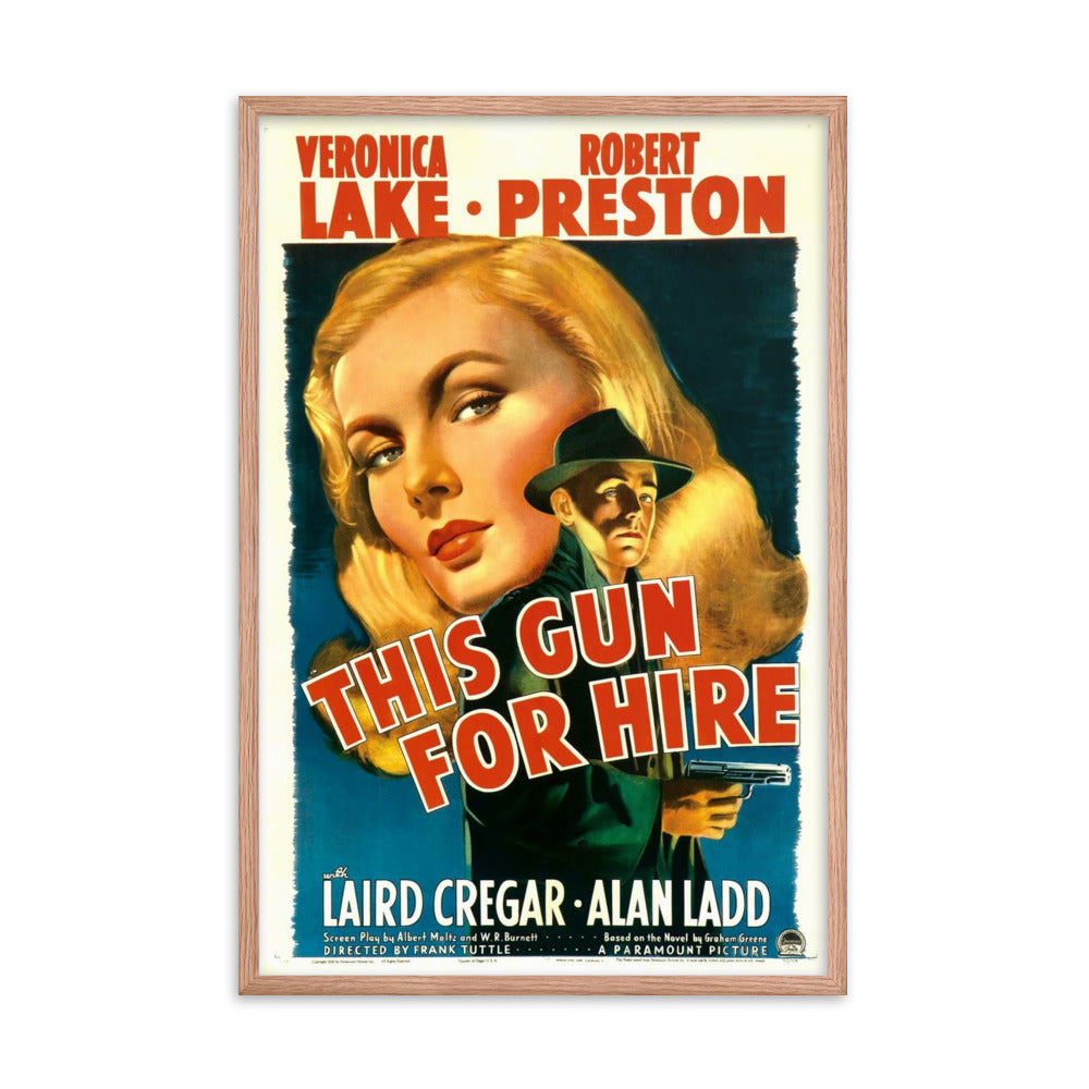 This Gun for Hire (1942) Red Frame 24″×36″ Movie Poster