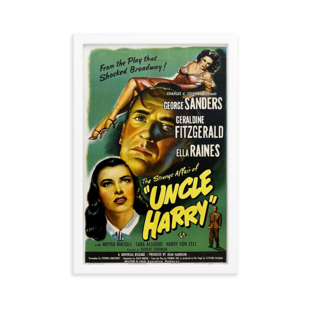 The Strange Affair of Uncle Harry (1945) White Frame 12″×18″ Movie Poster