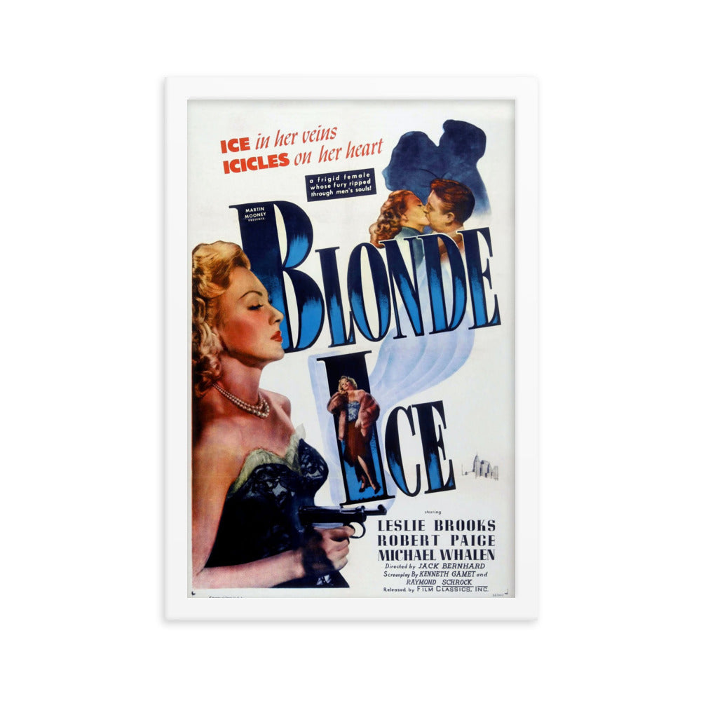 Blonde Ice (1948) White Frame 12″×18″ Movie Poster
