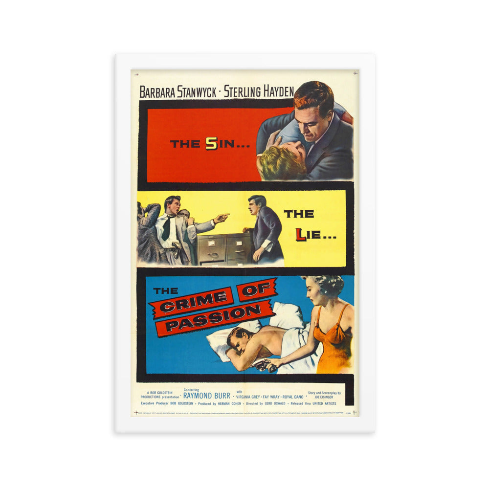 Crime of Passion (1957) White Frame 12″×18″ Movie Poster