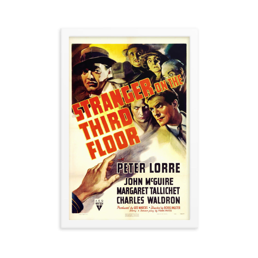 Stranger on the Third Floor (1940) White Frame 12″×18″ Movie Poster
