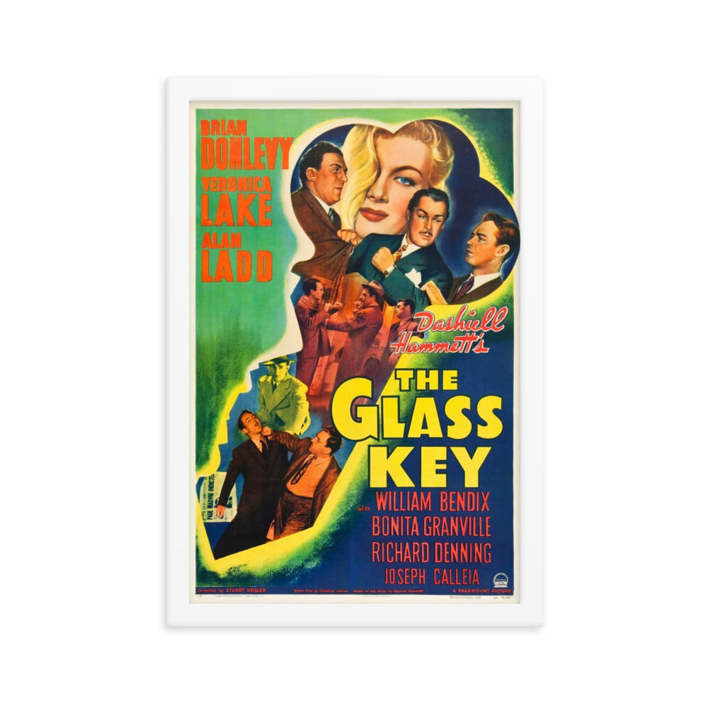 The Glass Key (1942) White Frame 12″×18″ Movie Poster