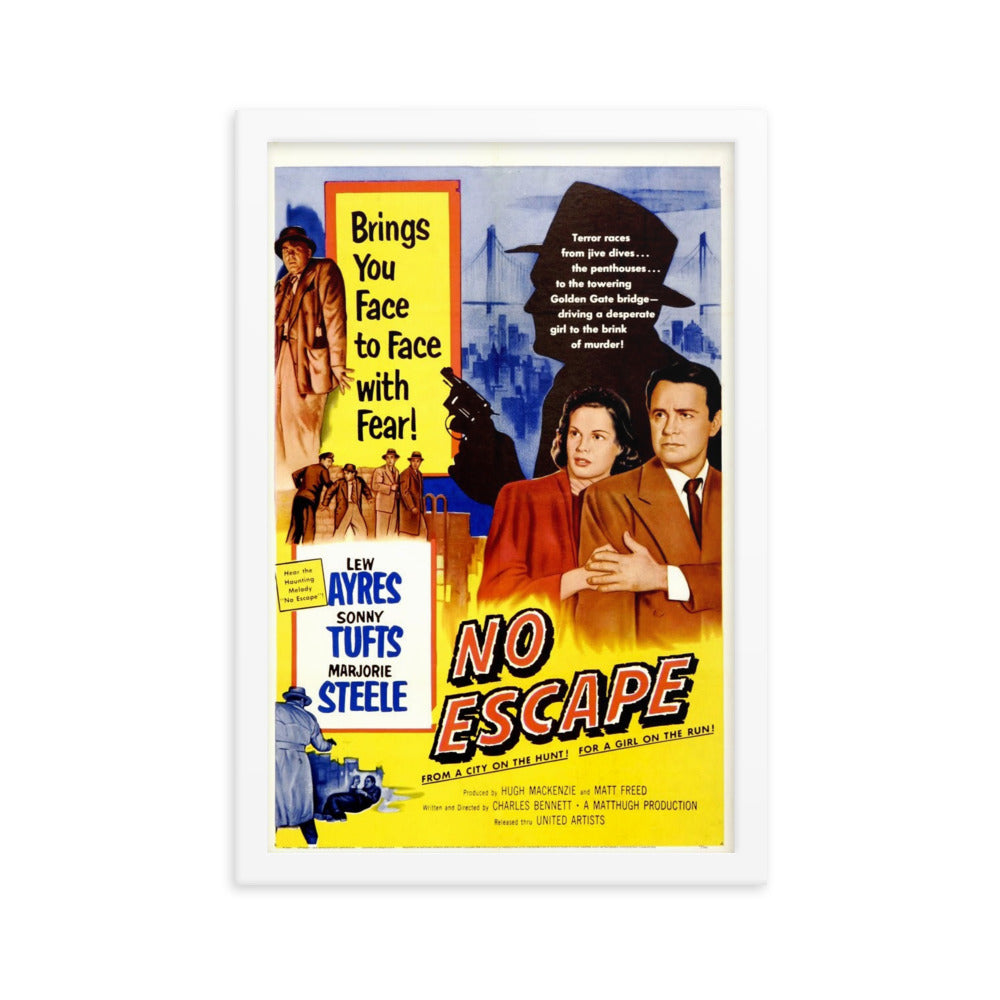 No Escape (1953) White Frame 12″×18″ Movie Poster