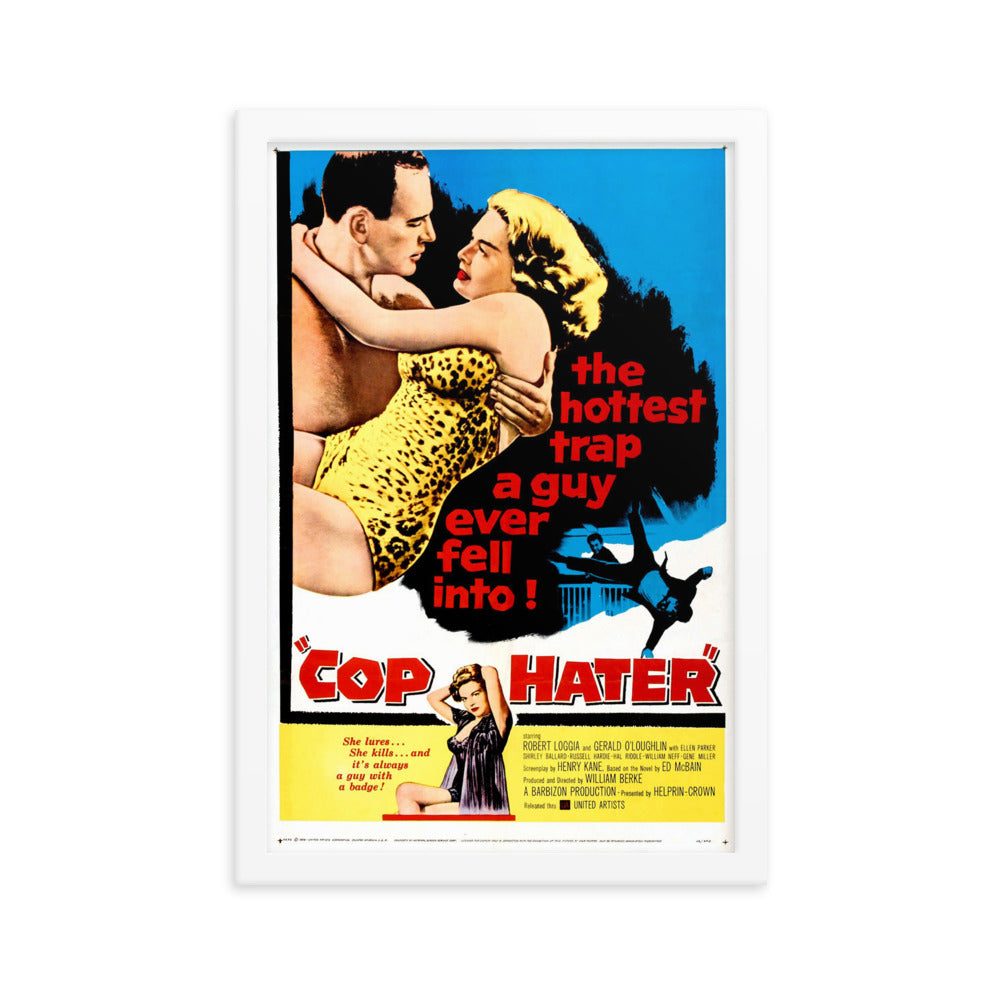 Cop Hater (1958) White Frame 12″×18″ Movie Poster