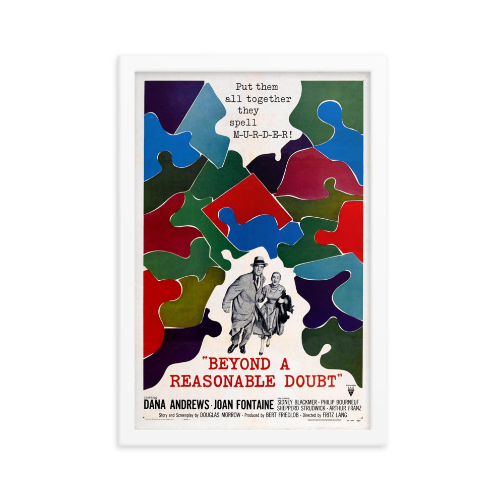 Beyond a Reasonable Doubt (1956) White Frame 12″×18″ Movie Poster