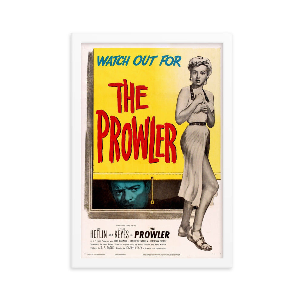 The Prowler (1951) White Frame 12″×18″ Movie Poster