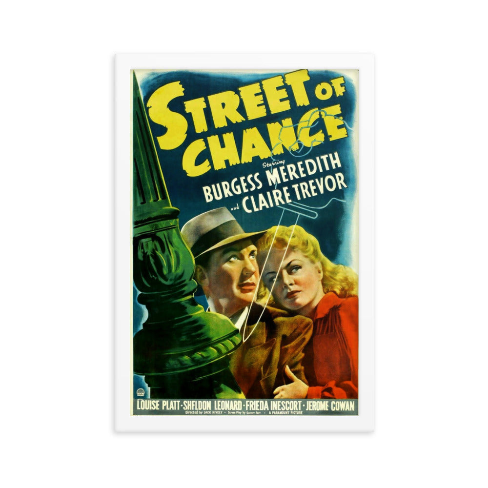 Street of Chance (1942) White Frame 12″×18″ Movie Poster