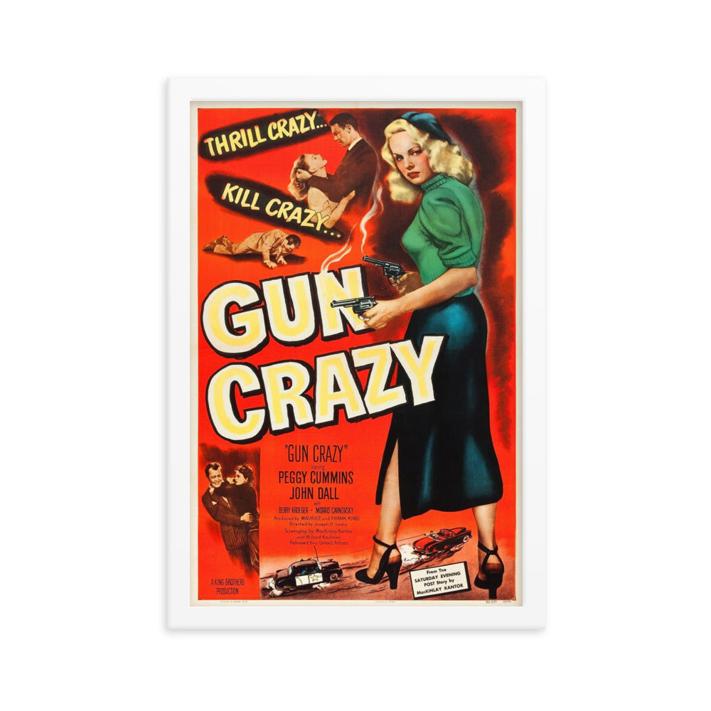 Gun Crazy (1950) White Frame 12″×18″ Movie Poster