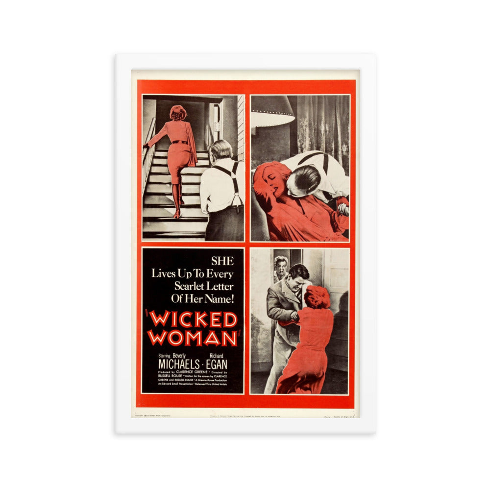Wicked Woman (1953) White Frame 12″×18″ Movie Poster